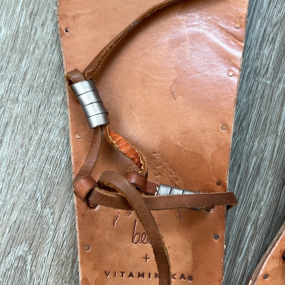 beek Tan Leather Lace-Up Sandals - Picture 5 of 7